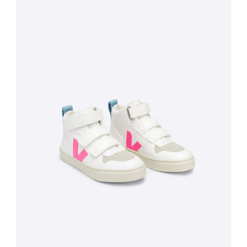 Veja V-10 MID CWL Schoenen Kinderen White/Blue/Pink | NL 799ZUT